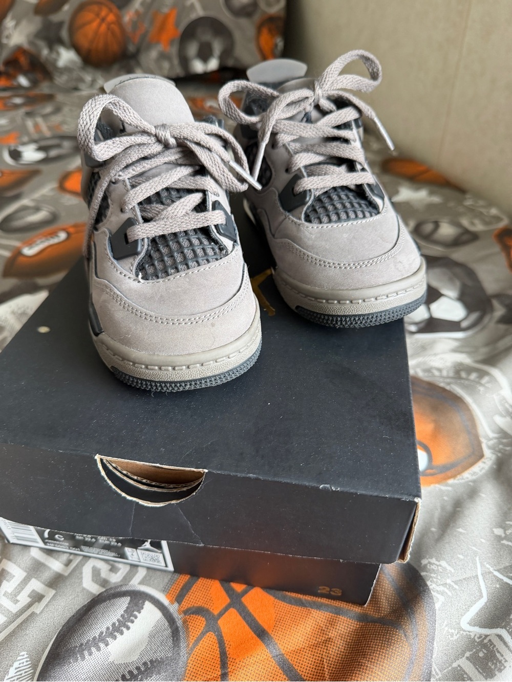 Jordan Kids Grey and Black Low-Top Sneakers